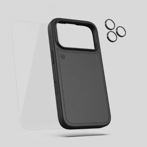 3-in-1 Protection Pack – Back Cover + Camera Lens Protector + Tempered Glass